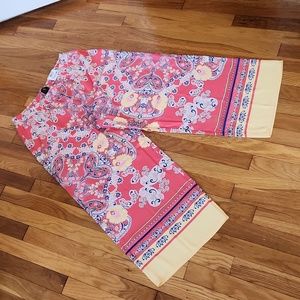 JM Collection Misses Wide Leg Pants Crop Ankle Size Medium NWT